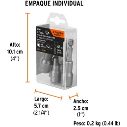Dados magneticos 7/16" x50mm, 5 piezas, Truper 12943 Truper-Dados magneticos 7/16" x50mm, 5 piezas, Truper 12943 Fabricados en a