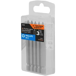 Puntas Phillips #0 x75mm PH0 estuches con 5 piezas, Truper 12150 Truper-Puntas Phillips #0 x75mm PH0 estuches con 5 piezas, Trup