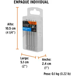 Puntas Phillips #0 x75mm PH0 estuches con 5 piezas, Truper 12150 Truper-Puntas Phillips #0 x75mm PH0 estuches con 5 piezas, Trup