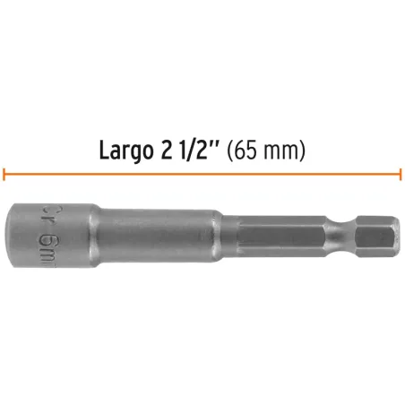 Dados magneticos 6mm x50mm, 5 piezas, Truper 12946 Truper-Dados magneticos 6mm x50mm, 5 piezas, Truper 12946 Fabricados en acero