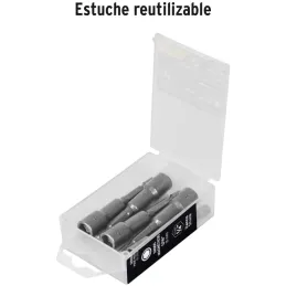 Dados magneticos 6mm x50mm, 5 piezas, Truper 12946 Truper-Dados magneticos 6mm x50mm, 5 piezas, Truper 12946 Fabricados en acero
