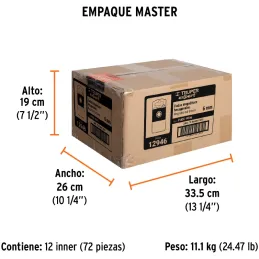 Dados magneticos 6mm x50mm, 5 piezas, Truper 12946 Truper-Dados magneticos 6mm x50mm, 5 piezas, Truper 12946 Fabricados en acero