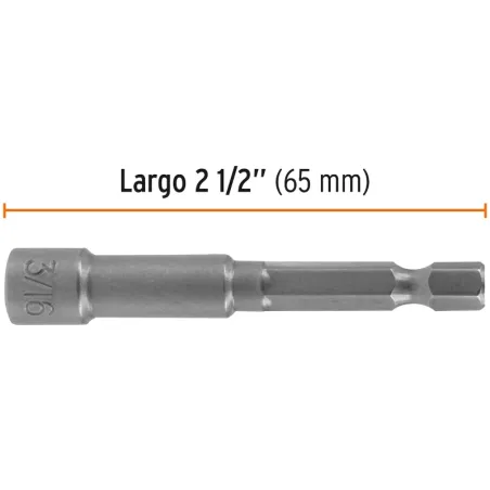 Dados magneticos 3/16" x50mm, 5 piezas, Truper 12895 Truper-Dados magneticos 3/16" x50mm, 5 piezas, Truper 12895 Fabricados en a