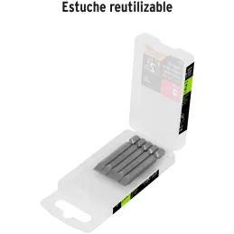 Puntas Planas 1/4" x50mm estuche 5 piezas, Truper 12171 Truper-Puntas Planas 1/4" x50mm estuche 5 piezas, Truper 12171 Fabricada