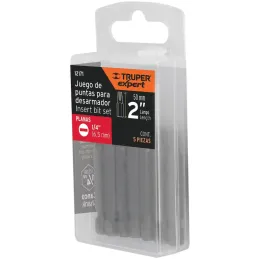 Puntas Planas 1/4" x50mm estuche 5 piezas, Truper 12171 Truper-Puntas Planas 1/4" x50mm estuche 5 piezas, Truper 12171 Fabricada