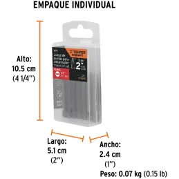 Puntas Planas 1/4" x50mm estuche 5 piezas, Truper 12171 Truper-Puntas Planas 1/4" x50mm estuche 5 piezas, Truper 12171 Fabricada