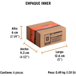 Puntas Planas 1/4" x50mm estuche 5 piezas, Truper 12171 Truper-Puntas Planas 1/4" x50mm estuche 5 piezas, Truper 12171 Fabricada