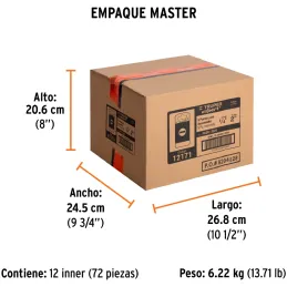 Puntas Planas 1/4" x50mm estuche 5 piezas, Truper 12171 Truper-Puntas Planas 1/4" x50mm estuche 5 piezas, Truper 12171 Fabricada