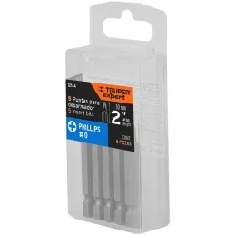 Puntas Phillips #0 x50mm PH0 estuches con 5 piezas, Truper 12144 Truper-Puntas Phillips #0 x50mm PH0 estuches con 5 piezas, Trup