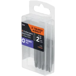 Puntas Pozidriv PZ3 x50mm, estuches con 5 piezas, Truper 12164 Truper-Puntas Pozidriv PZ3 x50mm, estuches con 5 piezas, Truper 1