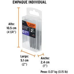 Puntas Pozidriv PZ3 x50mm, estuches con 5 piezas, Truper 12164 Truper-Puntas Pozidriv PZ3 x50mm, estuches con 5 piezas, Truper 1