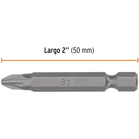 Puntas Pozidriv PZ2 x50mm, estuches con 5 piezas, Truper 12162 Truper-Puntas Pozidriv PZ2 x50mm, estuches con 5 piezas, Truper 1