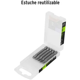 Puntas Pozidriv PZ2 x50mm, estuches con 5 piezas, Truper 12162 Truper-Puntas Pozidriv PZ2 x50mm, estuches con 5 piezas, Truper 1
