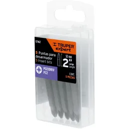 Puntas Pozidriv PZ2 x50mm, estuches con 5 piezas, Truper 12162 Truper-Puntas Pozidriv PZ2 x50mm, estuches con 5 piezas, Truper 1