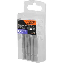 Puntas Pozidriv PZ1 x50mm, estuches con 5 piezas, Truper 12161 Truper-Puntas Pozidriv PZ1 x50mm, estuches con 5 piezas, Truper 1