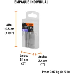 Puntas Pozidriv PZ1 x50mm, estuches con 5 piezas, Truper 12161 Truper-Puntas Pozidriv PZ1 x50mm, estuches con 5 piezas, Truper 1