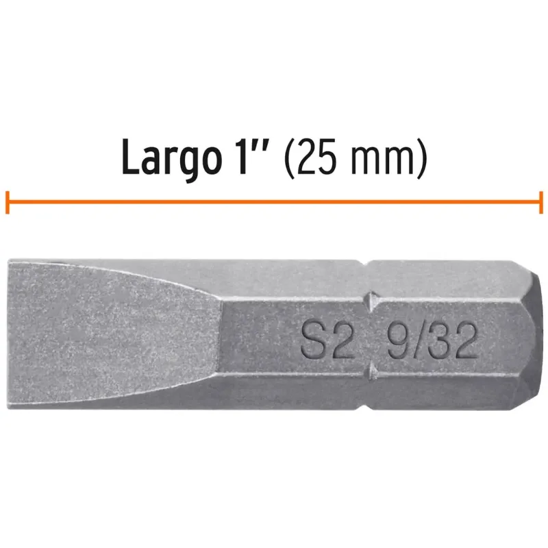 Puntas Planas 9/32" x25mm estuche 5 piezas, Truper 12168 Truper-Puntas Planas 9/32" x25mm estuche 5 piezas, Truper 12168 Fabrica
