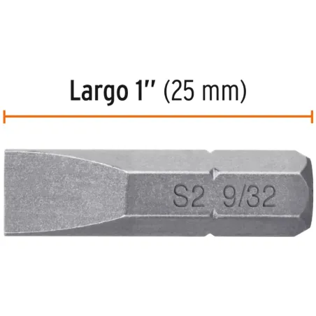 Puntas Planas 9/32" x25mm estuche 5 piezas, Truper 12168 Truper-Puntas Planas 9/32" x25mm estuche 5 piezas, Truper 12168 Fabrica