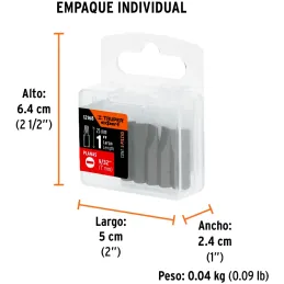 Puntas Planas 9/32" x25mm estuche 5 piezas, Truper 12168 Truper-Puntas Planas 9/32" x25mm estuche 5 piezas, Truper 12168 Fabrica