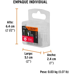 Puntas Planas 5/32" x25mm estuche 5 piezas, Truper 12165 Truper-Puntas Planas 5/32" x25mm estuche 5 piezas, Truper 12165 Fabrica