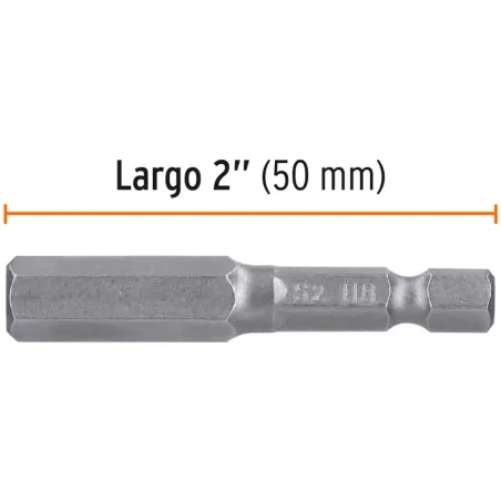 Puntas hexagonales 8mm x50mm, estuches con 5 piezas, Truper 12705 Truper-Puntas hexagonales 8mm x50mm, estuches con 5 piezas, Tr