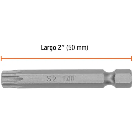 Puntas Torx con seguro T40 x50mm, estuches con 5 piezas, Truper 12485 Truper-Puntas Torx con seguro T40 x50mm, estuches con 5 pi