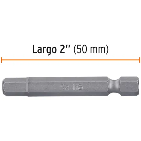 Puntas hexagonales 6mm x50mm, estuches con 5 piezas, Truper 12703 Truper-Puntas hexagonales 6mm x50mm, estuches con 5 piezas, Tr