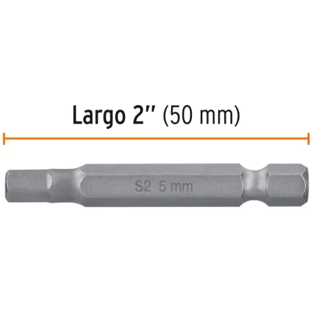 Puntas hexagonales 5mm x50mm, estuches con 5 piezas, Truper 12699 Truper-Puntas hexagonales 5mm x50mm, estuches con 5 piezas, Tr