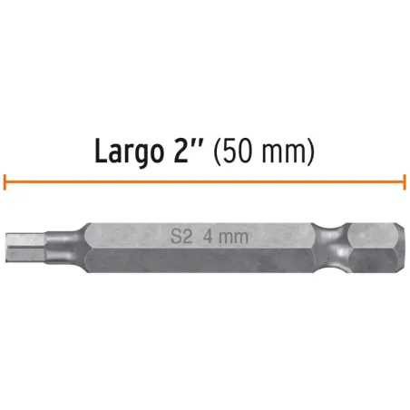 Puntas hexagonales 4mm x50mm, estuches con 5 piezas, Truper 12697 Truper-Puntas hexagonales 4mm x50mm, estuches con 5 piezas, Tr