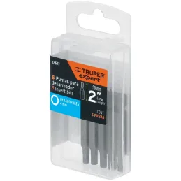 Puntas hexagonales 4mm x50mm, estuches con 5 piezas, Truper 12697 Truper-Puntas hexagonales 4mm x50mm, estuches con 5 piezas, Tr