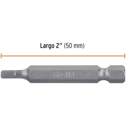 Puntas hexagonales 3mm x50mm, estuches con 5 piezas, Truper 12692 Truper-Puntas hexagonales 3mm x50mm, estuches con 5 piezas, Tr