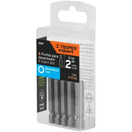 Puntas hexagonales 2mm x50mm, estuches con 5 piezas, Truper 12691 Truper-Puntas hexagonales 2mm x50mm, estuches con 5 piezas, Tr