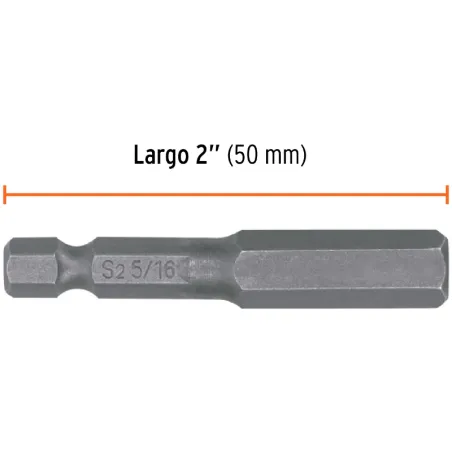 Puntas hexagonales 5/16" x50mm, estuches con 5 piezas, Truper 12654 Truper-Puntas hexagonales 5/16" x50mm, estuches con 5 piezas