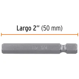 Puntas hexagonales 1/4" x50mm, estuches con 5 piezas, Truper 12653 Truper-Puntas hexagonales 1/4" x50mm, estuches con 5 piezas, 