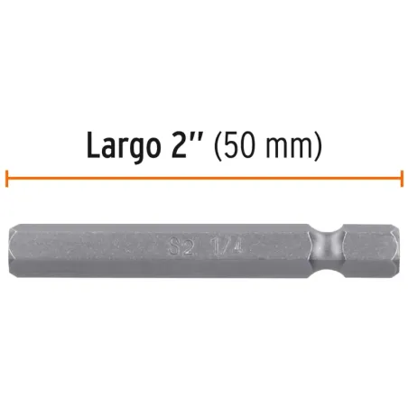 Puntas hexagonales 1/4" x50mm, estuches con 5 piezas, Truper 12653 Truper-Puntas hexagonales 1/4" x50mm, estuches con 5 piezas, 