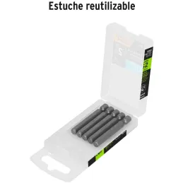 Puntas hexagonales 1/4" x50mm, estuches con 5 piezas, Truper 12653 Truper-Puntas hexagonales 1/4" x50mm, estuches con 5 piezas, 