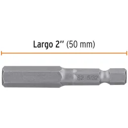 Puntas hexagonales 5/32" x50mm, estuches con 5 piezas, Truper 12628 Truper-Puntas hexagonales 5/32" x50mm, estuches con 5 piezas