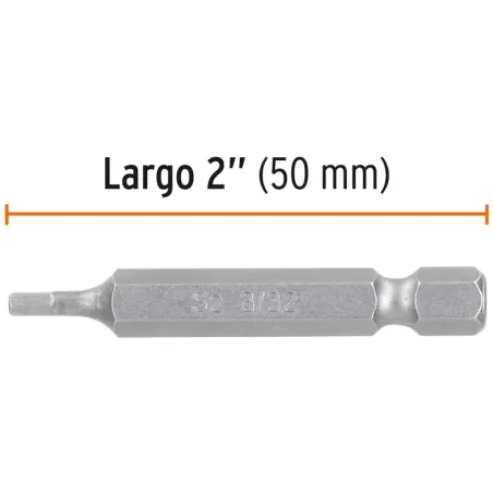 Puntas hexagonales 3/32" x50mm, estuches con 5 piezas, Truper 12609 Truper-Puntas hexagonales 3/32" x50mm, estuches con 5 piezas