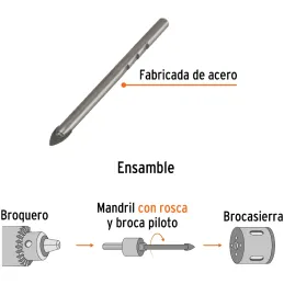 Broca piloto de 1/4" para Sierras Copa diamante MAND-3/8I y MAND-7/16I, Truper 101581 Truper-Broca piloto de 1/4" para Sierras C