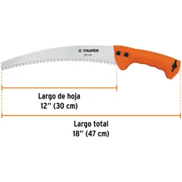 Serruchos de poda 12" Curvo 6DPP SK5 MPlastico, Truper 101389 Truper-Serruchos de poda 12" Curvo 6DPP SK5 MPlastico, Truper 1013