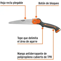 Serruchos de poda 7" Plegable Recto 11DPP SK5 MPlastico, Truper 100197 Truper-Serruchos de poda 7" Plegable Recto 11DPP SK5 MPla