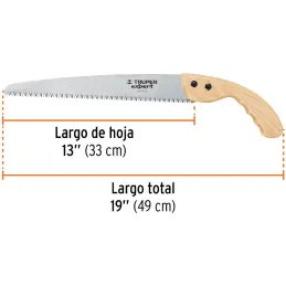 Serruchos de poda 13" Recto 7DPP SK5 MMadera, Truper 100122 Truper-Serruchos de poda 13" Recto 7DPP SK5 MMadera, Truper 100122 H