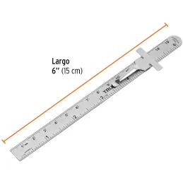 Regla de Acero Inoxidable 6" x0.5mm ClipAjustable, Truper 101810 Truper-Regla de Acero Inoxidable 6" x0.5mm ClipAjustable, Trupe