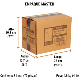 Regla de Acero Inoxidable 6" x0.5mm ClipAjustable, Truper 101810 Truper-Regla de Acero Inoxidable 6" x0.5mm ClipAjustable, Trupe