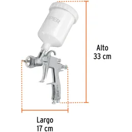 Pistolas de Pinturas Gravedad 500ml LVLP T1.4mm VB A25cm, PIPI-450 Truper 101090 Truper-Pistolas de Pinturas Gravedad 500ml LVLP