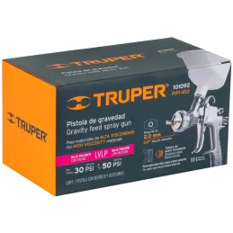 Pistolas de Pinturas Gravedad 500ml LVLP T2mm VA A25cm, PIPI-452 Truper 101092 Truper-Pistolas de Pinturas Gravedad 500ml LVLP T