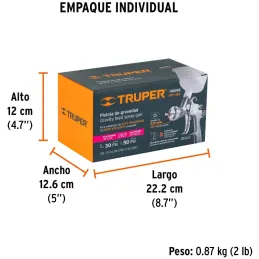 Pistolas de Pinturas Gravedad 500ml LVLP T2mm VA A25cm, PIPI-452 Truper 101092 Truper-Pistolas de Pinturas Gravedad 500ml LVLP T