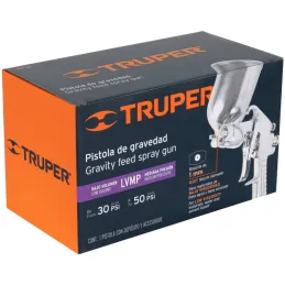 Pistolas de Pinturas Gravedad 400ml LVMP T1mm VB A18-25cm, PIPI-411 Truper 11989 Truper-Pistolas de Pinturas Gravedad 400ml LVMP