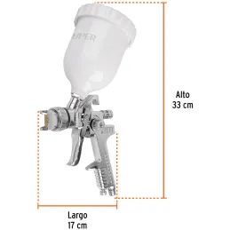 Pistolas de Pinturas Gravedad 500ml HVLP T1.4mm VB A20-24cm, PIPI-440 Truper 12128 Truper-Pistolas de Pinturas Gravedad 500ml HV