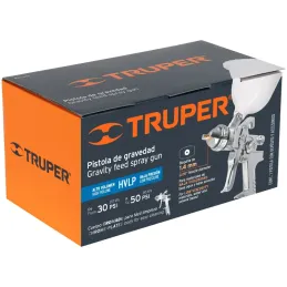 Pistolas de Pinturas Gravedad 500ml HVLP T1.4mm VB A20-24cm, PIPI-440 Truper 12128 Truper-Pistolas de Pinturas Gravedad 500ml HV